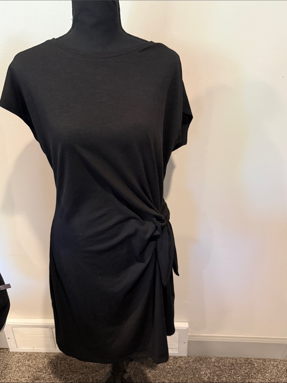 Nicole Miller Black Knot-Side Mini Dress